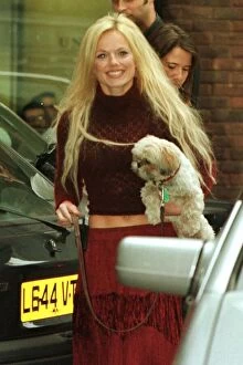 Images Dated 4th November 1999: Geri Halliwell November 1999 with her dog Harry Leaving Unique Broadcasting studios
