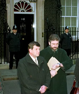 Gerry Adams outside Number Ten Downing Street Jan 1998 after meeting Prime Gerry Adams outside Number Ten Downing Street Jan 1998 after meeting Prime