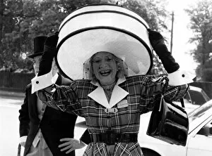 Gertrude Shilling wearing an outrageous hat for the Royal Ascot races