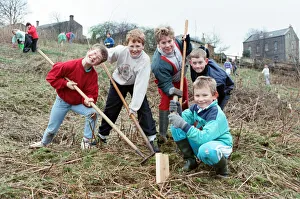 Images Dated 27th March 1991: Getting to the root of the problem... are, from the left, 11-year-olds: Steven Baines