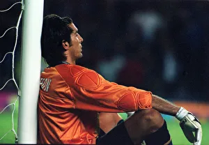 Gianluigi Buffon Parma goalkeeper August 1999 sits at goalmouth after match with Rangers Gianluigi Buffon Parma goalkeeper August 1999 sits at goalmouth after match with Rangers