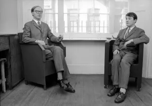 Images Dated 30th August 1972: Gilbert and George pictured in Fouriers Street, East London. August 1972