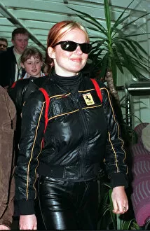 Images Dated 4th April 1998: GINGER AT GLASGOW AIRPORT APRIL 1998 Spice Girls wearing a black jacket