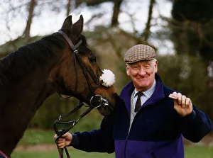 Ginger McCain trainer with Red Rum Racehorse Ginger McCain trainer with Red Rum Racehorse