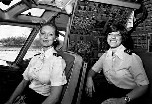 Girl Pilots... Valerie Walker (left) and Cindy Rucker. Male colleagues aren'