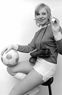 Images Dated 31st December 1971: Girl. Sport. Football. Laura Sullivan - girl footballer transfered for 50p