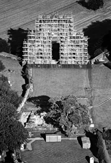 Gisborough Priory covered in scaffolding. 16th September 1986 Gisborough Priory covered in scaffolding. 16th September 1986