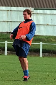 Images Dated 4th November 1997: Glasgow Rangers footballer Paul Gascoigne clowning around during a training session
