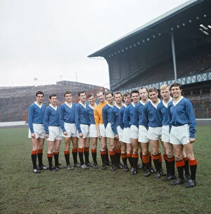 Photo Call Collection: Glasgow Rangers, Photocall, April 1966. Fourteen Rangers players named for