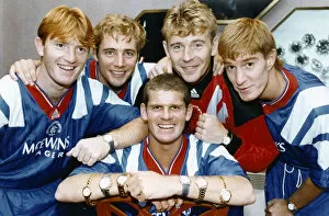 Images Dated 2nd September 1992: Glasgow Rangers players (left to right) Stuart McCall, Ally MCoist, Andy Goram