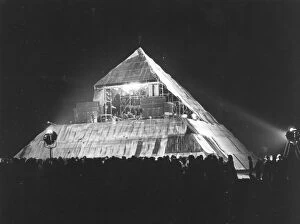 Images Dated 1st July 1971: Glastonbury Festival, Pilton, first pyramid stage at Pilton in 1971