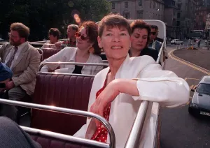 Glenda Jackson MP takes a trip on one of Edinburgh's tour buses as she starts Glenda Jackson MP takes a trip on one of Edinburgh's tour buses as she starts