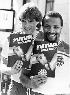 Images Dated 1st April 1982: Glenn Hoddle (left) and Cyrille Regis (right) taking time off from preparing for