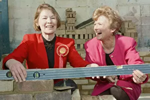 Images Dated 24th March 1992: Glenys Kinnock and Glenda Jackson during the 1992 General Election campaign