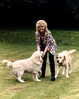 Gloria Hunniford TV Presenter at home with her dogs Gloria Hunniford TV Presenter at home with her dogs