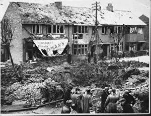Goddard Avenue after bombing in March 1941. Despite the considerable damage houses Goddard Avenue after bombing in March 1941. Despite the considerable damage houses