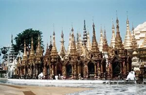 Images Dated 25th October 1976: The Golden Pagodas near Shwe Dagon Pagoda Rangoon Burma