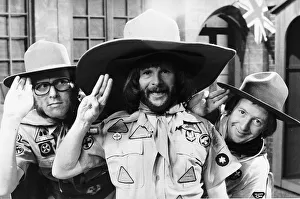 The Goodies. Bill Oddie, Tim Brooke Taylor, Graeme Garden wearing Scouts uniform The Goodies. Bill Oddie, Tim Brooke Taylor, Graeme Garden wearing Scouts uniform