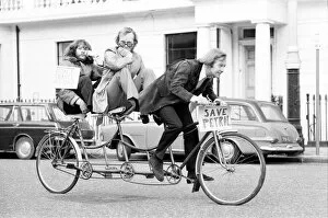 Images Dated 16th December 2011: The Goodies, on the perfect answer to petrol rationing, ride their three seater tandem