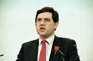 Images Dated 23rd March 1992: Gordon Brown in Redditch, Worcestershire, during the 1992 General Election campaign
