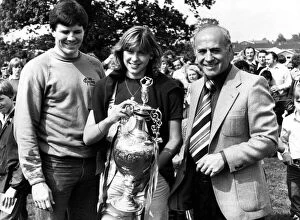 Images Dated 6th June 1981: Gordon Ferris, Sharron Davies and Aston Villa Manager Ron Saunders