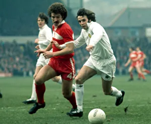 Graeme Souness of Liverpool seen here in action against Frank Gray of Leeds United at Graeme Souness of Liverpool seen here in action against Frank Gray of Leeds United at