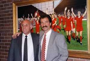 Graeme Souness and Ronnie Moran after Souness had signed contract with Liverpool FC as Graeme Souness and Ronnie Moran after Souness had signed contract with Liverpool FC as