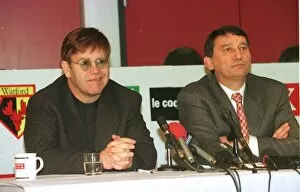 Images Dated 22nd December 1998: Graham Taylor Watford Football Club December 1998 Football Manager with Sir Elton