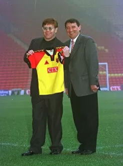 Images Dated 22nd December 1998: Graham Taylor Watford Football Club December 1998 Football Manager with Sir Elton
