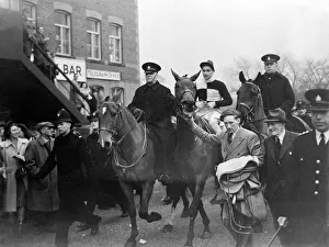 Grand National Gallery: The Grand National 1949 Winner 'Russian hero'being led in after the race