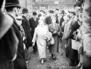 Grand National Gallery: Grand National at Aintree Racecourse, March 1956. Queen Mother
