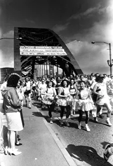 The Great North Run 24 July 1988 - Fancy-dress runners on the Tyne Bridge The Great North Run 24 July 1988 - Fancy-dress runners on the Tyne Bridge