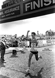 The Great North Run 24 July 1988 - Mens race winner John Treacy crosses the finish line The Great North Run 24 July 1988 - Mens race winner John Treacy crosses the finish line