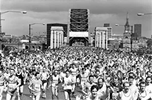 The Great North Run 24 July 1988 - Runners pour over the Tyne Bridge The Great North Run 24 July 1988 - Runners pour over the Tyne Bridge