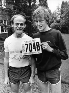 The Great North Run 27 June 1982 - Brian Reed with his son Mark The Great North Run 27 June 1982 - Brian Reed with his son Mark