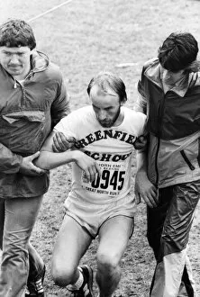 The Great North Run 27 June 1982 - An exhausted runner is helped by volunteers