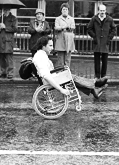 The Great North Run 27 June 1982 - A wheelchair competitor does a wheelie across the Tyne The Great North Run 27 June 1982 - A wheelchair competitor does a wheelie across the Tyne