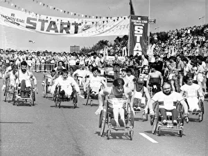 The Great North Run 30 June 1985 - The wheelchair race gets underway The Great North Run 30 June 1985 - The wheelchair race gets underway