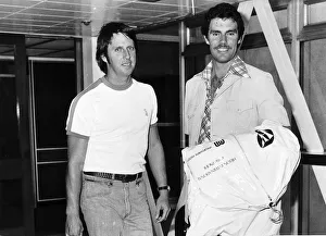 Images Dated 22nd April 1977: Greg Chappell former Australian Cricket Captain with fast bowler Jeff Thomson
