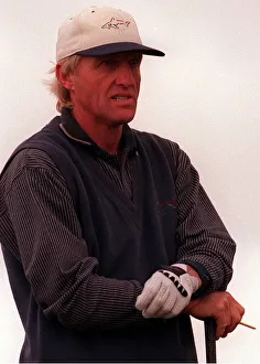 Greg Norman at Troon for the Open Championship July 1997 During his last practice round Greg Norman at Troon for the Open Championship July 1997 During his last practice round