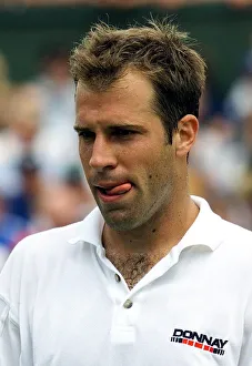Greg Rusedski during his second round mens single's match against Arvind Parmar at Greg Rusedski during his second round mens single's match against Arvind Parmar at
