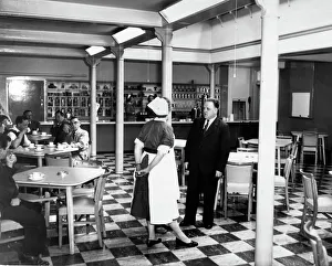 Ground floor of new mess hall at Rubery Hill Hospital, Birmingham, 25th April 1957 Ground floor of new mess hall at Rubery Hill Hospital, Birmingham, 25th April 1957