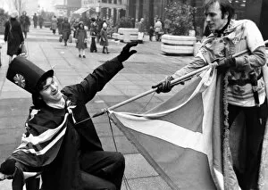 Images Dated 20th February 1979: Guardian William Wallace (Gordon Walker) spears Major Block (Jim Dunsmorg