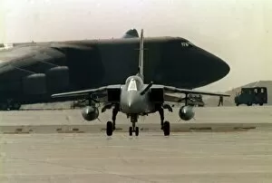 Images Dated 12th September 1990: Gulf War Operation Desert Storm. An RAF Tornado F3 fighter taxi'
