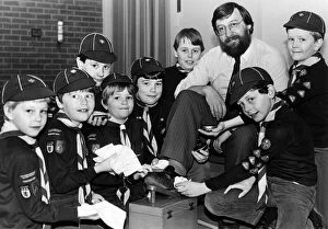 Images Dated 27th March 1984: Many hands making light work for a group of Middlesbrough Cub Scouts brushing up on their