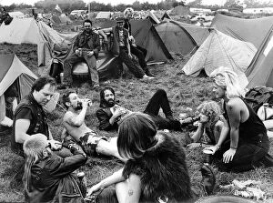 Images Dated 22nd August 1987: A happy group of campers at the Hells Angels Bulldog Bash held at Long Marston