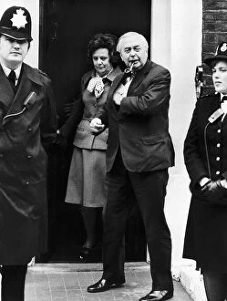 Images Dated 5th June 1975: Harold Wilson leaving his home in Lord North Street with his wife Mary to go to