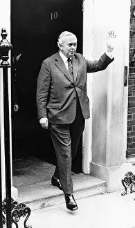 00155 Gallery: Harold Wilson Prime Minister of Britain leaving No. 10 Downing Street 1974