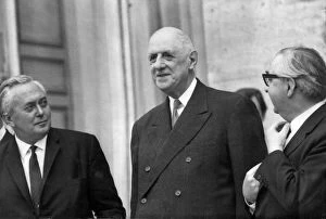 00155 Gallery: Harold Wilson Prime Minister and President De Gaulle meeting in Paris. George Brown (R)