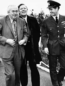00155 Gallery: Harold Wilson Prime Minister with the West Germany Chancellor Helmut Schmidt leaving for